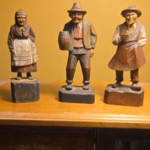 Hand-Carved Wooden Figurines Set
